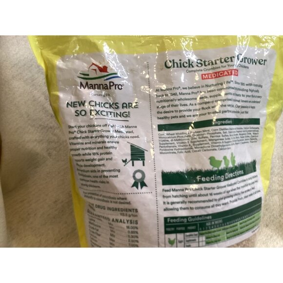 Manna Pro Chick Starter Grower Medicated Crumbles 5 Lb Bag - Picture 5 of 5